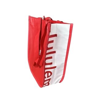Lululemon Red and White Reusable ToteGift Bag